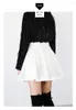 Skirts Autumn Winter Harajuku Punk Style Black And White High Waisted Lace-Up Sexy A-shaped Pleated Charming Plus Size Skirt Short