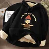 Women's Hoodies Sweatshirts Lamb Wool Sweatshirt Women Velvet Female Pullover Autumn Winter Cartoon Nut Squirrel Student Hoodies With Cap Warm Hooded Coat 230208