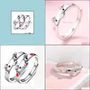 Bande Anneaux Époxy Creative Mignon Rose Rouge Hommes Bijoux Amoureux Cadeaux Chanceux Piggy Animal Couple Anneau D'ouverture Drop Delivery Dhr3C