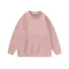2023 Двойная линия сезона 8 букв Грязно-розовый бархатный свитер с круглым вырезом High Street Fashion Brand ins