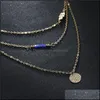 Pendanthalsband Fashion Mtilayer Handstj￤rna Charm Choker Halsband f￶r kvinnor Guldpl￤tering Handgjorda kedje smycken g￥va Drop Delivery P DHF78