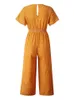 Kobiety Jumpsuits Rompers Lossky Kobiety Jumpsuits Rompers Summer Casual Print Kieszonkowe Kieszonki Kieszonkowe Krótkie rękawie szerokie noga luźne kombinezon 230208