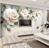 Wallpapers Modern Minimalist 3d Background Wall Hand-painted Flowers European Large Murals Elegant Papel De Parede Cloth Custom