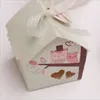 Gift Wrap Mini Bird House Candy Box Cookie Boxar med band för gäster Bröllopsgavare och presenter S