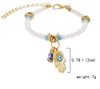 محظوظ Hamsa Hand Hand Pendant Bracelet Pearl Eyed Evice Earm Eye Turkish for Women Men زوجين مصنوعة يدويًا هدية مجوهرات الصداقة يدويًا