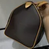Moda kadınlar duffel çantalar kahverengi çiçek 25 30cm 35 tasarımcı deri çanta bayanlar için hızlı klasik çanta yüksek kalite282r