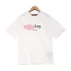 ماركة مصممة من قميص T-Shirt الفاخرة THERT فضفاضة كبيرة الحجم بنسبة 100 ٪ رسائل رذاذ ملابس القطن