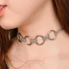 Choker Trendy Circle łańcuch łącza naszyjnik dla kobiet Krótkie goty naszyjniki Dziewczęce imprezowe kołnierze biżuteria dławiki