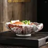 Kaseler 10 inç Japon sanat taş desen seramik pişirme salata kase minimalist ev düzensiz sashimi plaka özel şekilli suşi