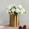 Decorative Flowers 5 Persian Roses Home Decoration Simulation Fake Flower Small Bunch Wedding Arrangement Room Decor Natural Preserved Wall