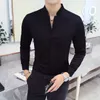 Camicie casual da uomo Stile Abito maschile Camicie a maniche lunghe primaverili Camicie da uomo con colletto alla coreana di alta qualità Taglie forti S5XL 230208
