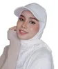 Moda muçulmana hijab lenço esportivo 2 em 1 chapéu de beisebol com chiffon xale bandana usar lenço de cabeça feminino lenço de baixo DF039