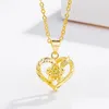 Серьги ожерелье мода 24 k прекрасное золото GF Dubai Romantic Heart Love Rose Подвесной кулон Sets Wedding Png Ювелирные изделия для женщин 510 Q2 Drop D DHVTU