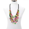 Pendant Necklaces 2023 Fashion Exaggerated Long Necklace Color Coconut Shell Beads Woven Bohemian Female