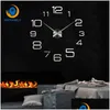 Wall Clocks Living Room 3D Large Clock Diy Big Mirror Stickers Quartz Acrylic Modern Design Home Decoration Drop Delivery Garden Deco Dhrds