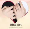 Bröllopsringar Romantisk infinity Lover Par Ring Set Zircon Crystal Engagement for Women Men Jewelry Present Bague