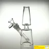 Neue 7-Zoll-Glas-Dab-Rigs-Wasserbongs zum Rauchen von Pfeifen mit 14 mm weiblichem Downstem-Glaskopf, dickem Pyrex-Becher, Recycler, berauschender Bong