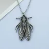 Kedjor 12st Wicca Witchy Halloween Scary Pagan Death Skull Moth Cicada Pendant Halsband Gotiska djuramulettsmycken för gåva