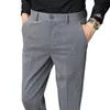 Ternos masculinos Blazers Khaki Men Suit Pant Pure Color Casual Moda Male Male Black Grey 28 29 30 31 32 33 34 36 Pantalones Hombremen's