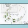 Oorbellen ketting bruidsmeisje sieraden set voor bruiloft kristal mtilayer colorf party sets drop levering dhrj0