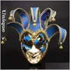 Party Masks Italy Venice Style Mask 44 17cm Christmas Masquerade Fl Face Antique 3 Colors for Cosplay Night Club239j Drop Delivery H DH2KJ