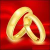 Couple Rings Gold Simple Fashion Fine Jewelry Luxury Golden Engagement Wedding Ring Anniversary Gift Women Men Drop Delivery Dhzh1