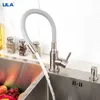 Kitchen Faucets ULA flexible kitchen faucet stainless steel kitchen mixer tap cold water sink faucet kitchen faucet nozzle sink mixer 230207