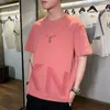 Herr t-skjortor kort ärm t-shirt 2023 sommar rund nack koreansk halvkläder trend lös modemärke par