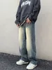 Men s Jeans Foufurieux Baggy Fashion Retro Casual Wide leg Streetwear Loose Hip Hop Straight Denim Pants s Trousers 230207