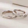 Fedi nuziali Romantico Infinity Lover Coppia Anello Set Zircone Cristallo Fidanzamento Per Donna Uomo Gioielli Regalo Bague