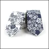 Nacke slipsar topp blommig mode bomull paisley för män corbatas smala kostymer vestidos slips fest vintage tryckt gravatas gd 866 Q2 dr dh63f