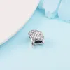 925 Sterling Silver Gingko Leaf Sparkling Bead past Europese sieraden Pandora Style Charmakbanden