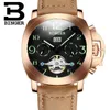 Wristwatches Switzerland Men's Watch BINGER Automatic Mechanical Multifunctional Military Stop Skeleton B1169-3