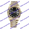 Högkvalitativ klocka 2813 Automatisk mekanisk klocka 116238 36mm Black Mönster Dial Diamond Women's Watch rostfritt stål Strap Sapphire Glass 116243 Men's Watch