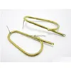 Charms 2Pcs Brass Earrings Stud 43X20Mm Wire Geometric Ear Post With Loop 925 Sier Needle R1113 Drop Delivery 202 Dgw