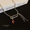 Chains Diamond-studded Pin Tassel Necklace Fashion Design Sense Personality Clavicle Chain Sweet And Cool Style Jewelry For WomenChains