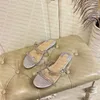 Echtleder-Hausschuhe für Damen, Bling-Bling-Flach-Slides für Sommerschuhe