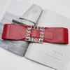 Bälten 2021 Fashion Designer Women's Belt PU Artificial Leather Elastic Retro Gem Belt G230207