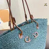 Crochet Tote Bag Weave Straw Shoulder Bags Women Handbags Designer Large Capacity Shopping Bags Light Purse Lafite Grass Summer Vacation Luxury Beach Totes 4 Colors