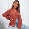 Women's Jackets Ladies Corduroy Jacket Pocket Shirt Fashion Loose Casual Button Cardigan Mid-length Autumn Style 2023