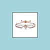 Bangle Women Sier Color Rose Gold Bracelet Zircon Heart Charm Bridal Wedding Fine Jewelry Gift Drop Delivery Bracelets Dhktd