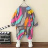 Kläduppsättningar Småbarn Baby Tie Dye Outfits Girls Boys SweatshirtDrawString Pant Set 3D Print Children Jogger Set Kids Tracksuit 18 Years 230208