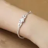 Bracelets Femme S925 Classique Papillon Amour Fleur Bracelet En Argent Fiançailles Cadeau De Mariage Bijoux 19cm 2.5cm