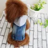 Hundkläder mode denimrock huva väst blå jean sommarstil för chihuahua teddy husdjurskläder chien shopwholesale