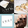 Band Rings Cool Punk Hip Pop Mtilayer Adjustable Chain Four Open Finger Female Alloy Spin For Womens Party Gift Drop Delivery Jewelry Dhkpy