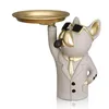 Plates Sunglasses Dog Metal Storage Tray Cartoon Animal Sculpture Figurines Table Furnishings Jewelry Cosmetic Home Decor