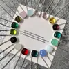 Pendant Necklaces Baoyoc Famous Brand Elegant Multicolor Candy Faceted Crystal and Stone Square Pendant Necklace Fashion Women Girls Party Jewelry G230206