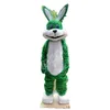 Halloween Green Rabbit Mascot Costumes Cartoon Character Outfit Suit Xmas Outdoor Party Outfit Adult Size Promotional Advertising Clothings