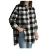 Women's Blouses Women's Shirt Striped Printed Slit Long Sleeve Button Casual Pack 2