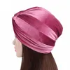 New velvet elastic scarf cap cross twist cap chemotherapy cap Women's hat